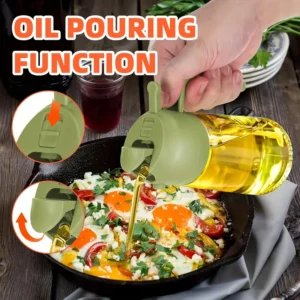 2-in-1 Olive Oil Mister & Dispenser - 15.89oz Kitchen Spray Bottle for Cooking & BBQ