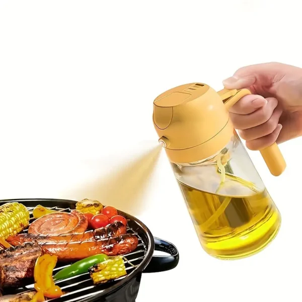 2-in-1 Olive Oil Mister & Dispenser - 15.89oz Kitchen Spray Bottle for Cooking & BBQ